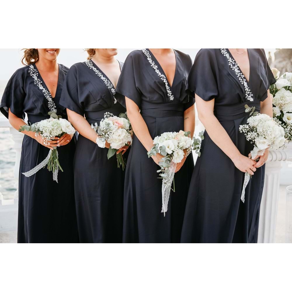 White Hydrangea, White Rose, Gypsophilia, and Eucalyptus Bouquet