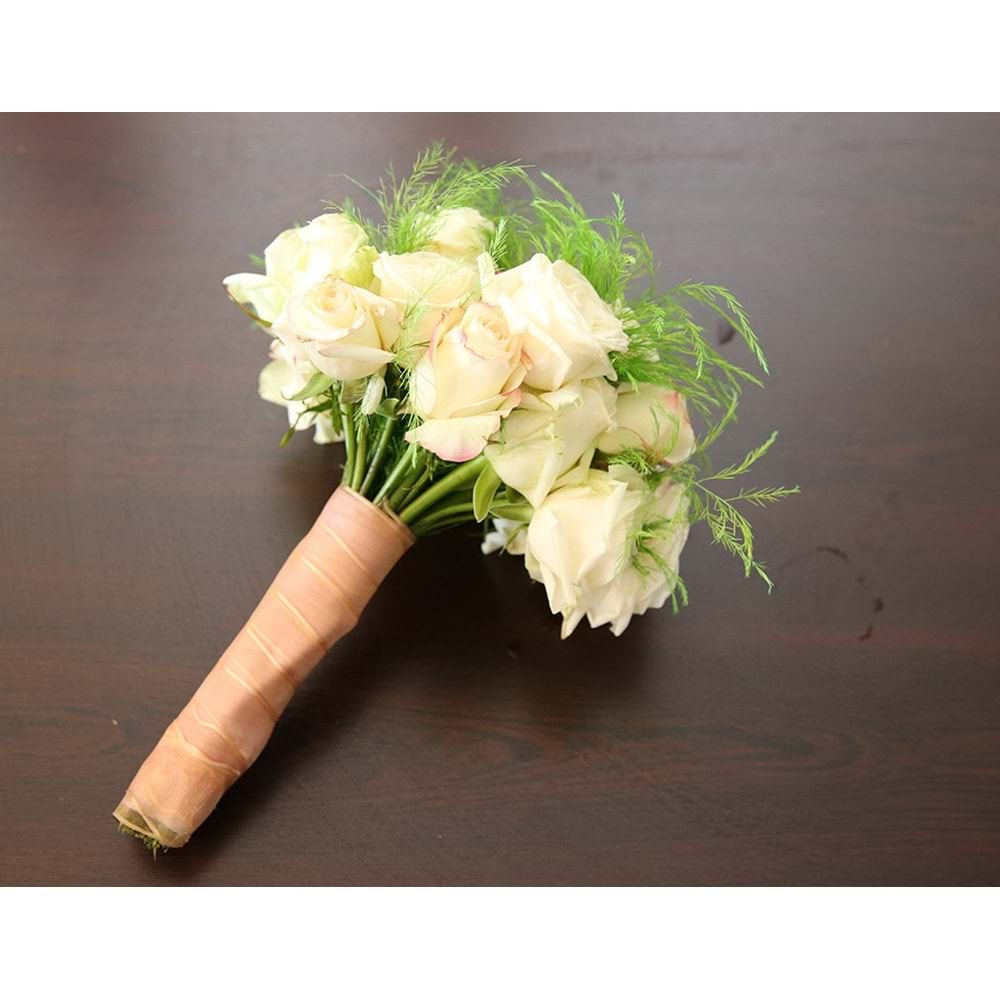 White Rose and Fresh Greenery Bouquet