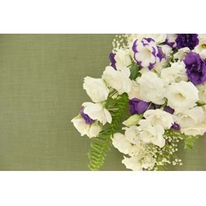 Bouquet of White Roses, Italian Ruscus, and White & Purple Lisianthus